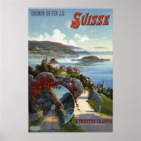 Switzerland Vintage Swiss Tourism Travel Poster Uk