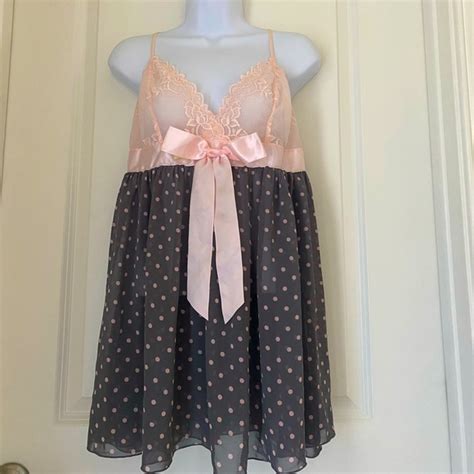 Inner Secrets Intimates Sleepwear Inner Secrets Sexy Lingerie Polka Dot Lace Sheer Fabric