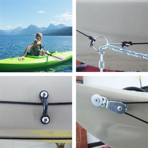 Thinkstar Kayak Canoe Anchor Trolley Kit System With Pulley Pad Eyelet