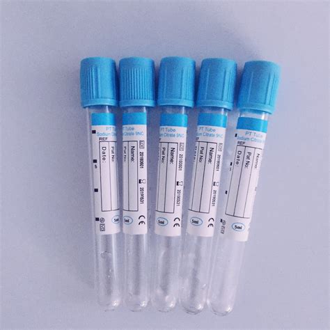 Disposable Medical Blue Vacuum Blood Collection Tube Pt Glass Pet Tube