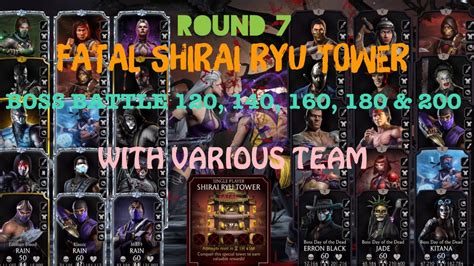 Round 7fatal Shirai Ryu Tower Boss Battle 200 180 160 140 And 120