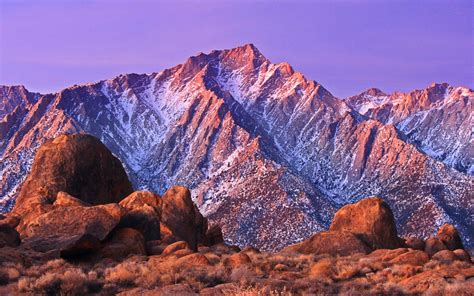 Rocky Mountains Covered With Snow Alabama Hills With Sierra Nevada ...