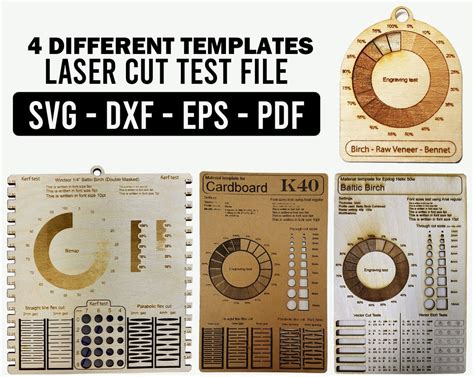 Lasercut Testdateien Glowforge Dateien Laser Testdatei Etsy De