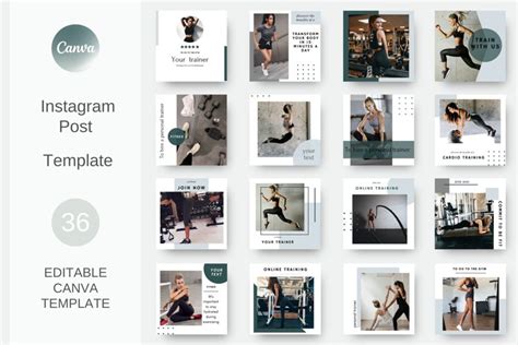 36 Instagram Post Templates For Fitness