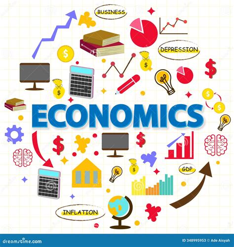 Vector Hand Drawing Economics Education Doodle Icon Idea Set Stock