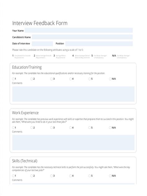 Free 20 Interview Feedback Form Examples In Pdf Ms Word