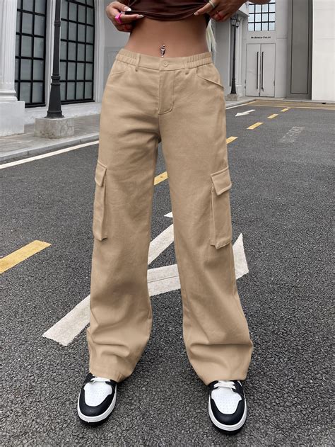 SHEIN Flap Pocket Side Cargo Pants