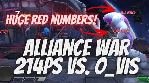 Alliance War 214ps Vs Ovis 34k Red Numbers Marvel Contest Of Champions Youtube