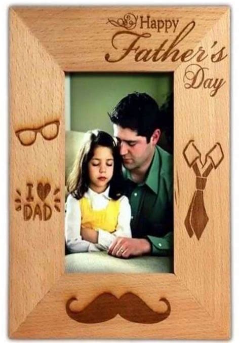 Wooden Brown Mango Wood Fathe Day Photo Frame For T Size 4x6 Inch