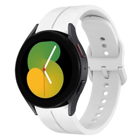 Samsung Galaxy Watch5용 40mm 20mm 루프 실리콘 시계 밴드 흰색