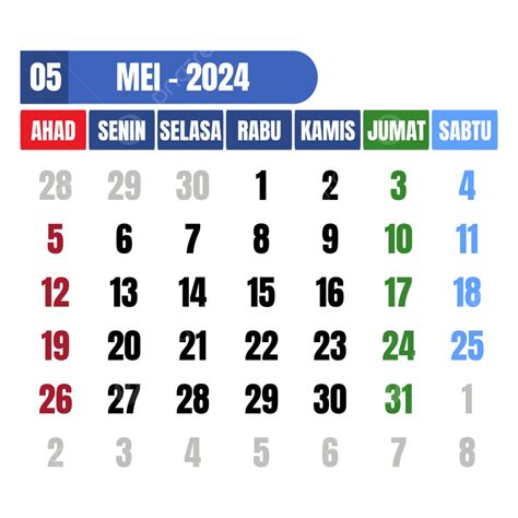 Gambar Kalendar Mei 2024 Vektor Mungkin Kalendar Kalendar Bulanan Png Dan Vektor Untuk Muat