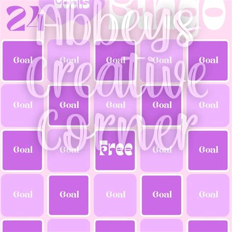 2024 Goals Bingo Card Etsy