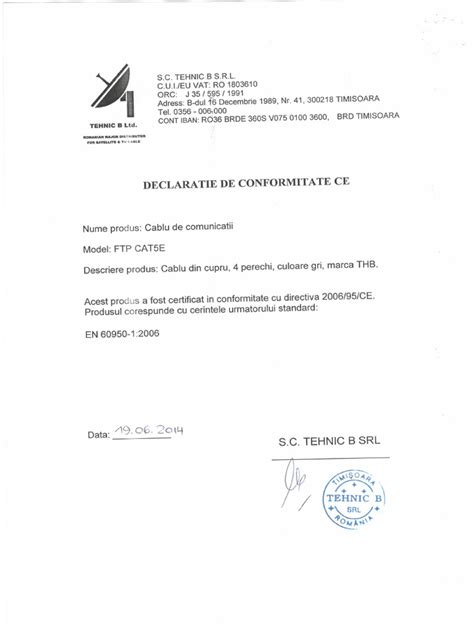 Declaratie Conformitate Ftp | PDF