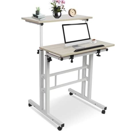 Bureau D Ordinateur Roulant Portable Table Informatique Poste De