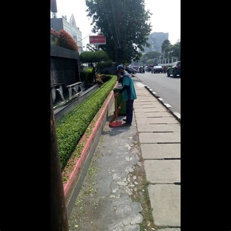 Perawatan Taman Menyapu Sampah Area Jalan Di Asuransi Bintang