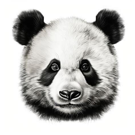 Premium Photo Realistic Panda Bear Head Illustration For Sale