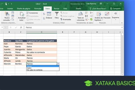 Cómo crear una lista desplegable en Excel