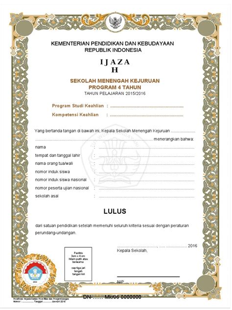 PDF Draft Ijazah SMK Sederajat 2016 DOKUMEN TIPS