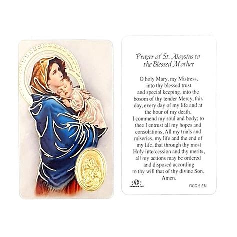 Estampa St Aloysius To The Blessed Mother Con Medalla Dorada Botiga