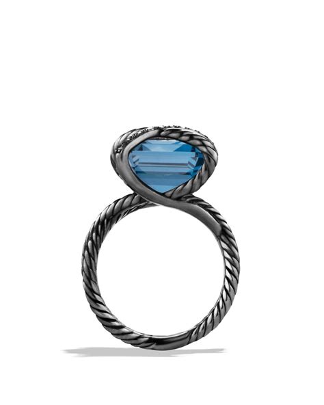 Lyst David Yurman Cable Wrap Ring With Hampton Blue Topaz And