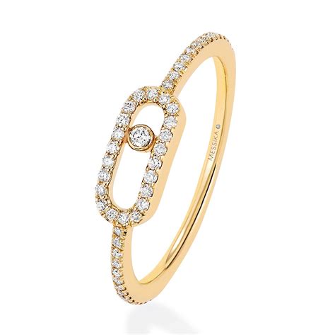 Messika Move Uno Pavé Diamond Ring In 18ct Yellow Gold Lou 0143528