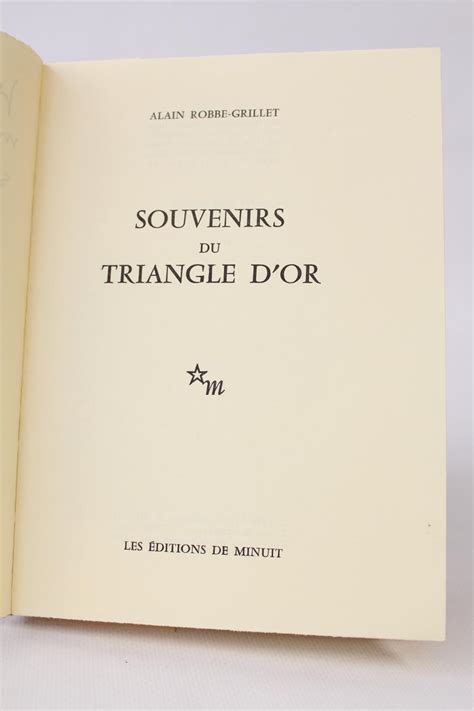 Souvenirs Du Triangle D Or By Robbe Grillet Alain Couverture Souple