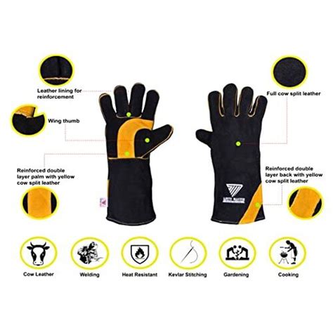 Safety Master Safety Protective Heavy Duty Welding Gloves Extreme Heat And Fire Resistant Leather