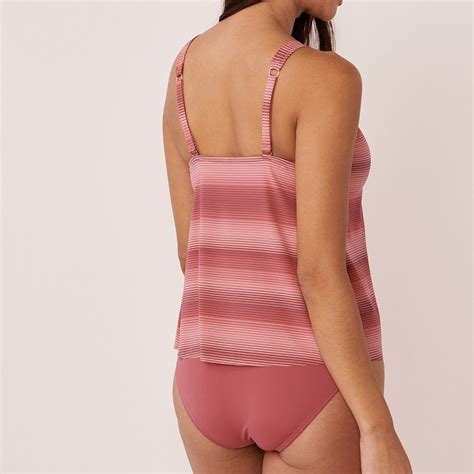 La Vie En Rose Stripes Recycled Fibers High Neck Tankini Top Buy La