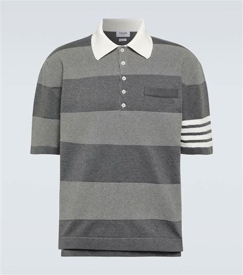 Thom Browne 4 Bar Striped Cotton Polo Shirt Thom Browne