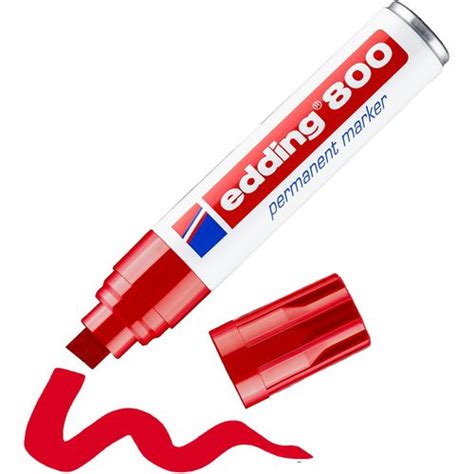 Edding 800 Permanentmarker Extra Breit Keilspitze 4 12 Mm Rot