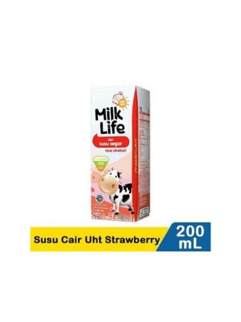 Jual Susu Milk Life Uht Strawberry 200ml Di Seller Kikomart Official