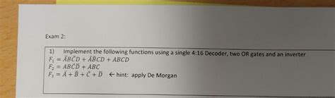 Solved Exam 2 1 Implement The Following Functions Using A Chegg