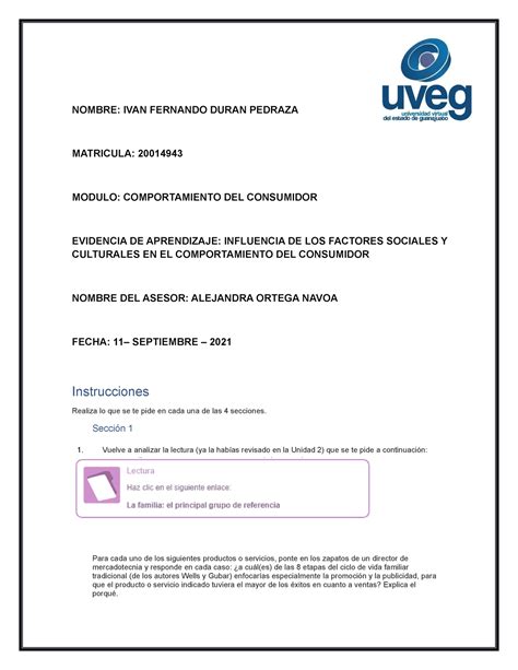 La Influencia De Los Factores Sociales Y Culturales En El Comportamiento Del Consumidor Nombre