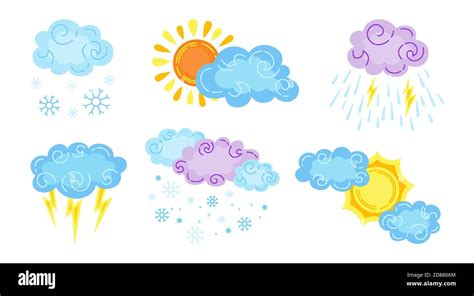 Wolke Sonne Regen Clipart Stock Vektorgrafiken Kaufen Seite Alamy