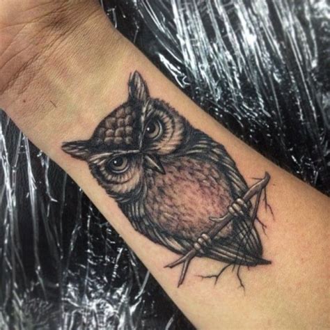 Attractive Owl Wrist Tattoos Design