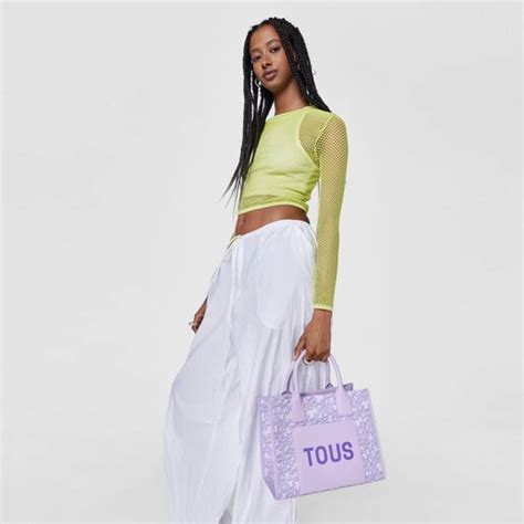 Medium Mauve Kaos Mini Evolution Amaya Shopping Bag TOUS