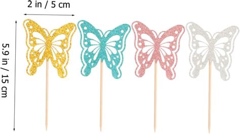 Pcs Butterfly Cake Insert Diy Hawaii Cupcake Topper Fiesta Cupcake