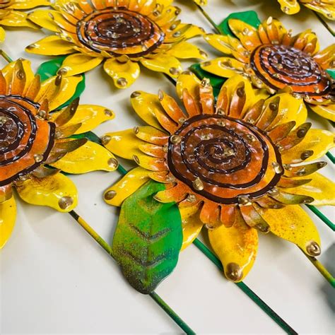 Large Metal Sunflowers Etsy