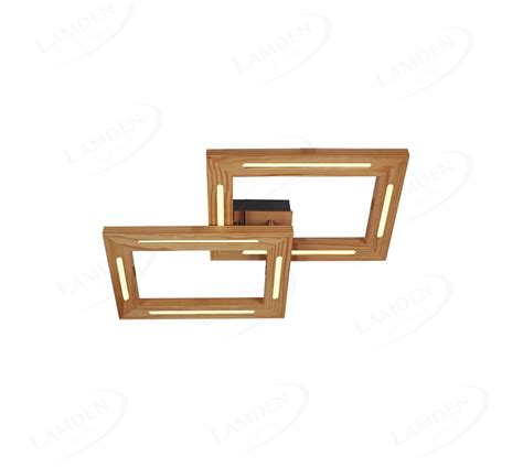 X Mm Fsc Pine Wood Double Frameless Indoor Led Ceiling Light