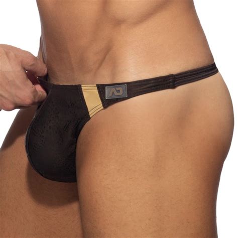 String De Bain Golden Snake Marron Addicted Vente Slip De Bai