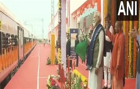 Pm Modi Flags Of Two Amrit Bharat Six Vande Bharat Trains From Ayodhya