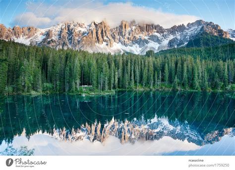 Karersee Lago Di Carezza Lake In The Dolomites Italy A Royalty