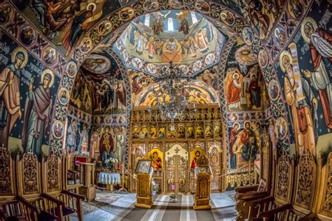 Inside The Orthodox Monastery Of Mraconia Romania Editorial Photo