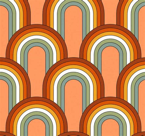 Rainbow like 70s' pattern classic wallpaper pattern - TenStickers