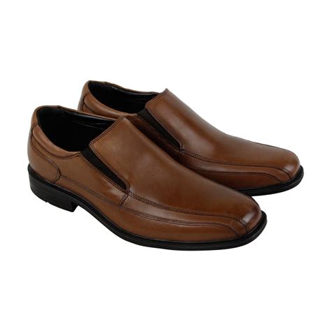 Kenneth Cole Slip On 1180856 Mens Brown Leather Casual Slip On Loafers Ruze Shoes