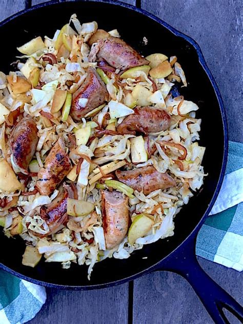 Sausage Cabbage And Apple Skillet Mom S Kitchen Handbook