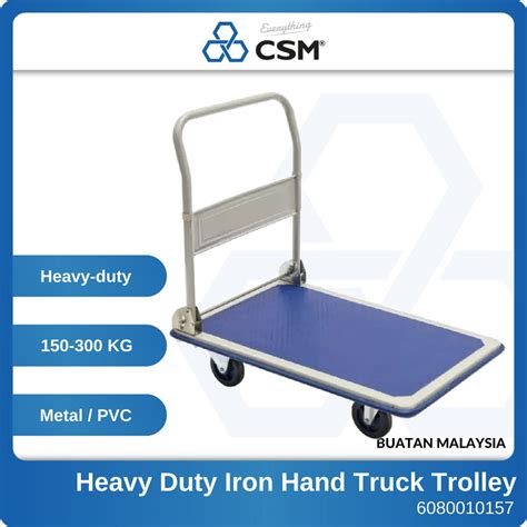 Csm Heavy Duty Iron Pvc Foldable Platform Hand Truck Trolley Troli