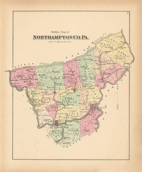 BETHLEHEM, Pennsylvania 1872 Map - Replica or Genuine Original