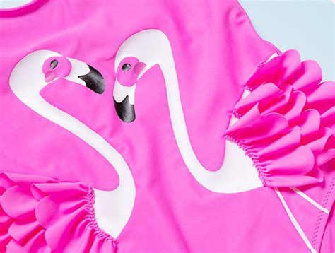 Pink Flamingo One Piece Children's Swimsuit For 2-6years - Juhi