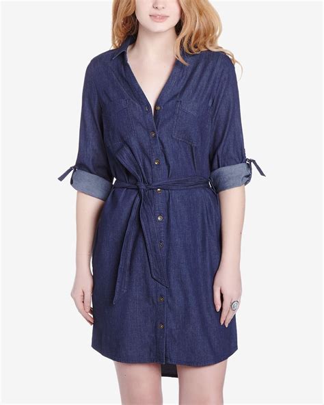 Long Sleeve Denim Shirt Dress Women Reitmans